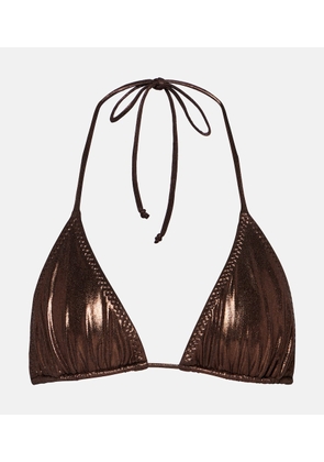 Norma Kamali String metallic bikini top