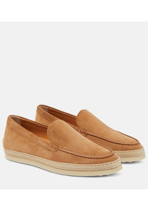 Tod's Jute-trimmed suede moccasins