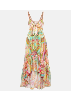 Camilla Printed ruffled silk midi dress