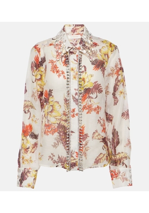Zimmermann Matchmaker printed linen and silk shirt