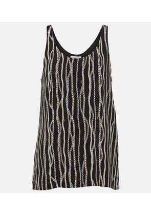 Chloe Printed silk tank top