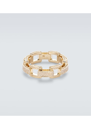 Shay Jewelry Deco Link 18kt gold ring with diamonds