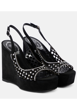Rene Caovilla Embellished suede platform sandals