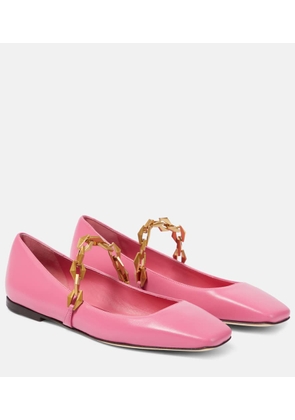 Jimmy Choo Diamond Tilda leather ballet flats