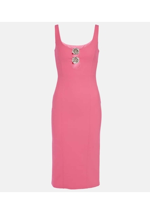 Blumarine Embellished cutout jersey midi dress
