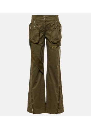 Blumarine Mid-rise flared cargo jeans