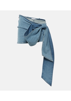 Blumarine Bow-detail denim miniskirt