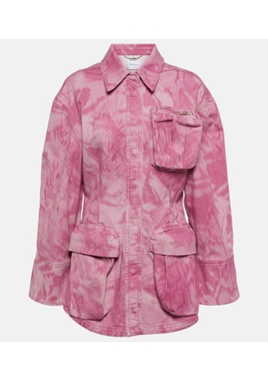 Blumarine Camouflage denim cargo jacket