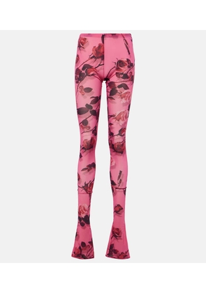 Blumarine Semi-sheer printed leggings