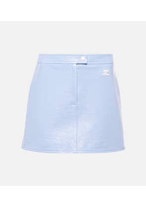 Courreges Logo high-rise cotton-blend miniskirt