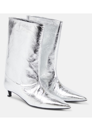 Jil Sander Metallic leather ankle boots