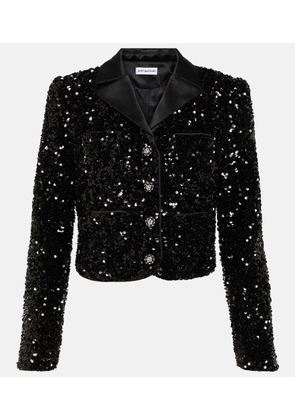 Self-Portrait Sequined cropped jacket
