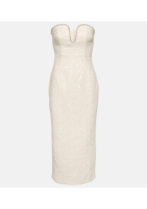 Self-Portrait Bridal sequined boucle midi dress