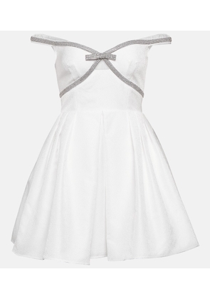 Self-Portrait Embellished crepe minidress