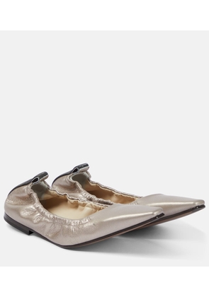 Brunello Cucinelli Metallic leather ballet flats