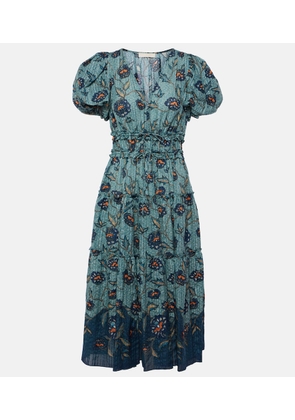 Ulla Johnson Eloisa puff-sleeve cotton-blend midi dress