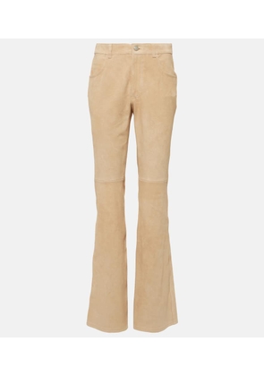 Chloe Mid-rise suede straight pants