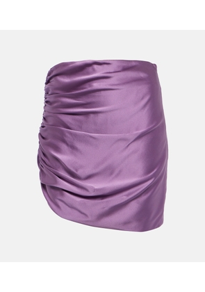 The Sei Asymmetric gathered silk miniskirt