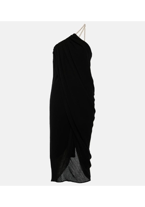 Chloe One-shoulder virgin wool midi dress