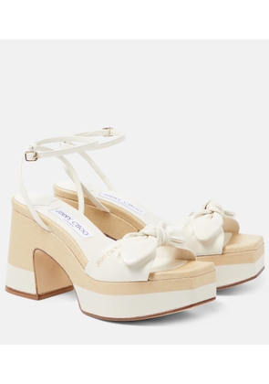 Jimmy Choo Ricia leather and raffia platform sandals