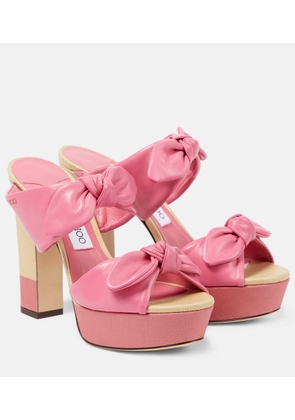 Jimmy Choo Rua 120 leather and raffia platform sandals