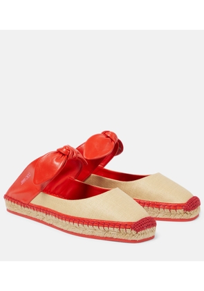 Jimmy Choo Reka leather and raffia espadrilles