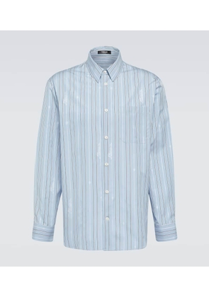 Versace Striped cotton poplin shirt