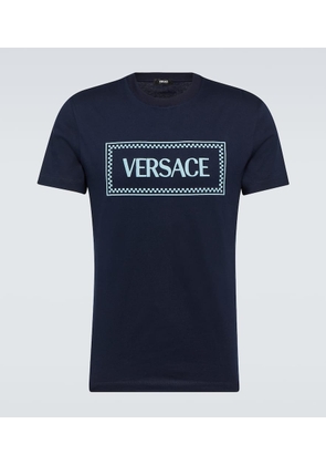 Versace Logo embroidered cotton jersey T-shirt