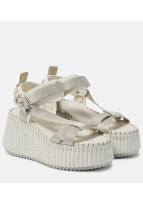 Chloe Nama metallic wedge sandals