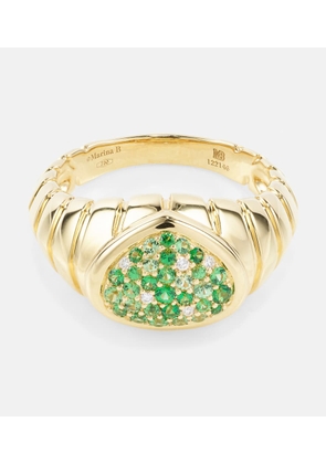 Marina B Timo 18kt gold ring with tsavorites and diamonds