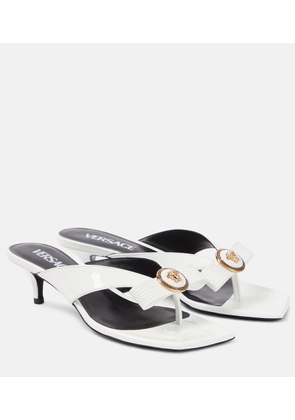 Versace Gianni Ribbon 45 patent leather mules