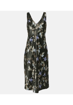 Vince Floral satin midi dress