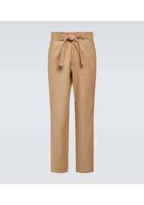 Commas High-rise linen and cotton straight pants
