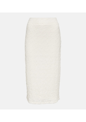 Vince Smocked cotton-blend midi skirt
