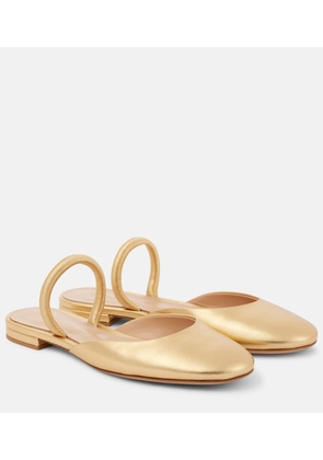 Gianvito Rossi Metallic leather ballet flats
