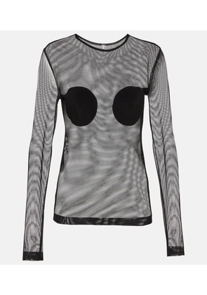 Norma Kamali Applique sheer mesh top