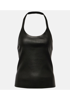 Stouls Cherry halterneck leather top