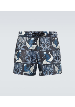Commas Printed swim trunks