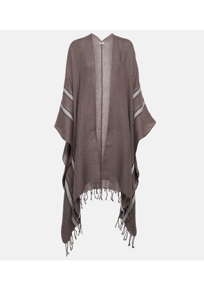 Brunello Cucinelli Striped linen cape