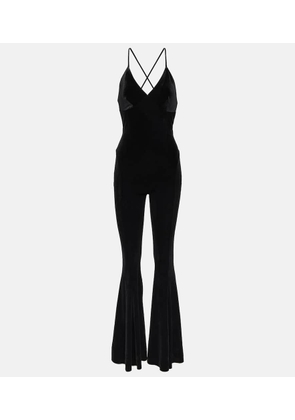 Norma Kamali Velvet flared jumpsuit