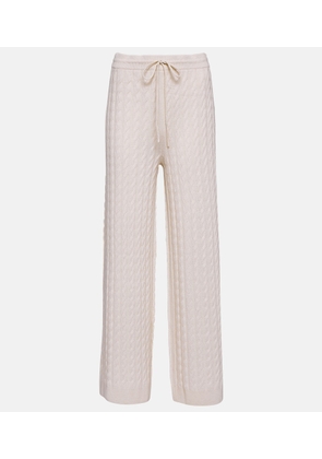Toteme Cable-knit wool-blend wide-leg pants