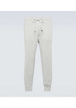 Brunello Cucinelli Ribbed-knit cotton sweatpants