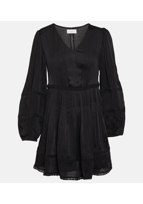 Velvet Bethel lace-trimmed minidress