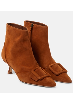 Manolo Blahnik Baylow embellished suede ankle boots
