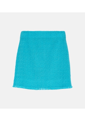 Dolce&Gabbana Fringed wool-blend tweed miniskirt
