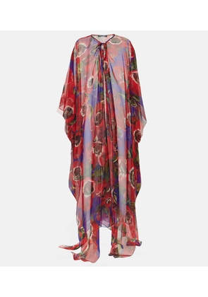 Dolce&Gabbana Anemone silk chiffon kaftan