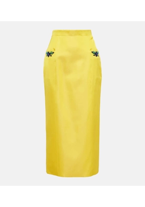 Miss Sohee Iris embellished velvet midi skirt