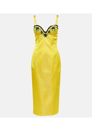 Miss Sohee Iris embellished velvet midi dress