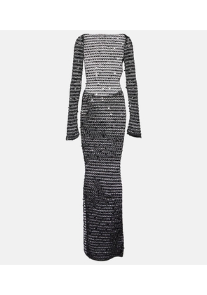 Aya Muse Sequined open-back maxi dress
