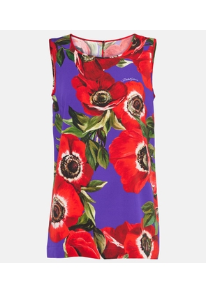 Dolce&Gabbana Anemone silk-blend charmeuse top